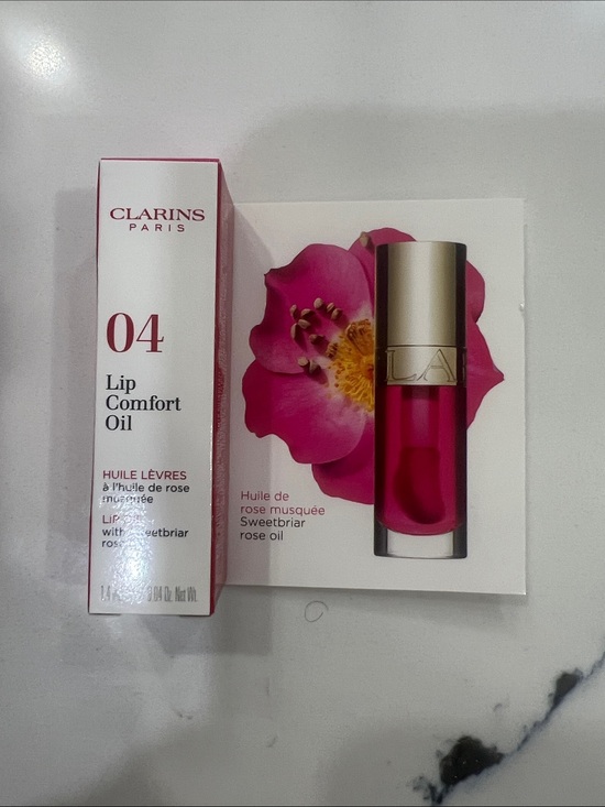 Clarins Other - Clarins Lip Comfort Oil 04 - Bright Rose Pink with Gold Cap